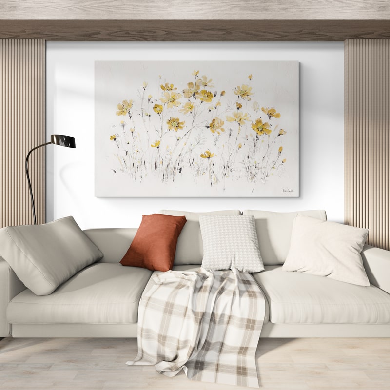 Wildflowers I Yellow by Lisa Audit wall art in a living room