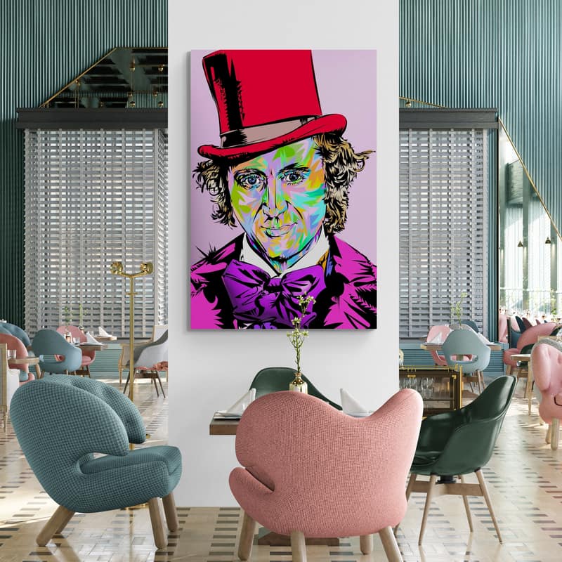 Willy Wonka 2023 by Technodrome1 wall art in a office