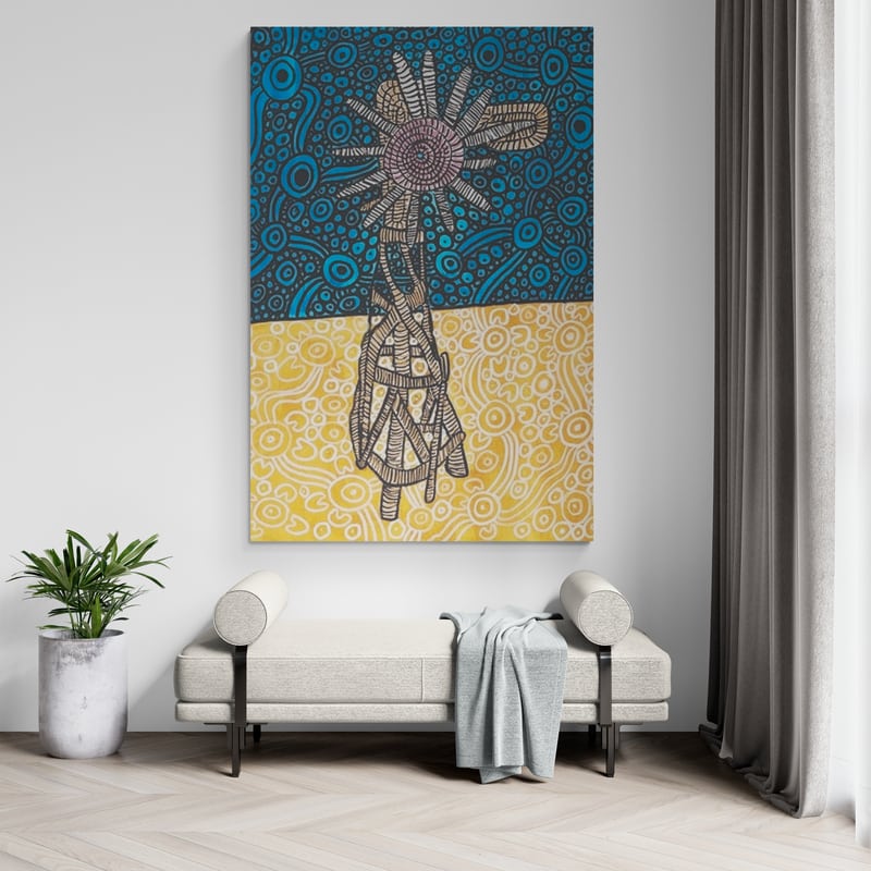 Windy Days Are Coming by Julianne Wade wall art in a living room