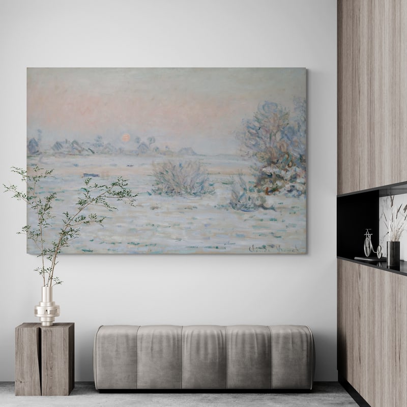Winter Sun, Lavacourt 1879-1880 by Claude Monet wall art from Glam Wall Art