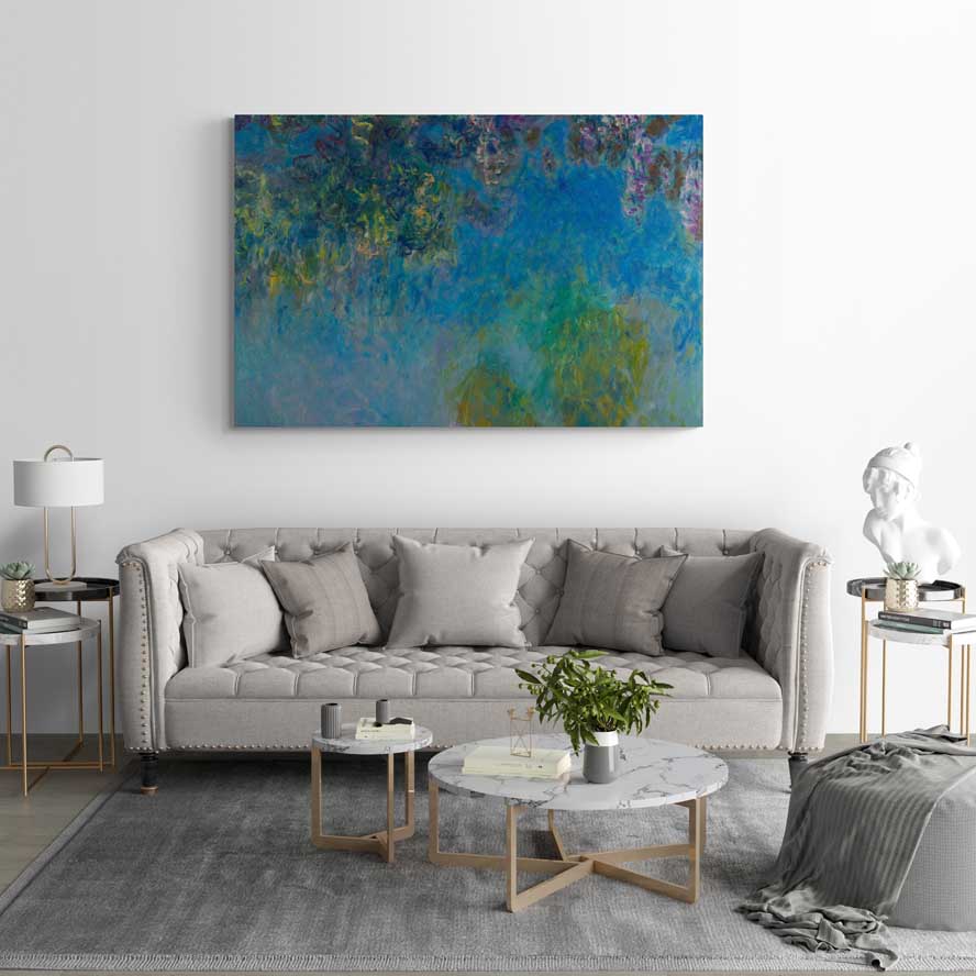 Wisteria circa 1925 II by Claude Monet wall art from Glam Wall Art