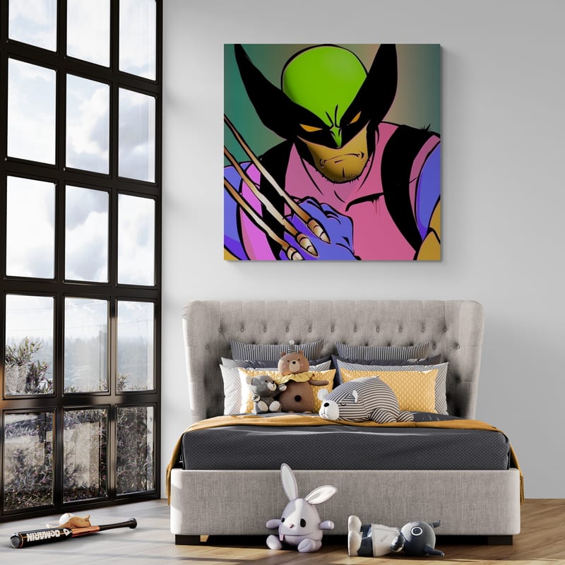 Wolverine 2024 by Technodrome1 wall art in a kids room