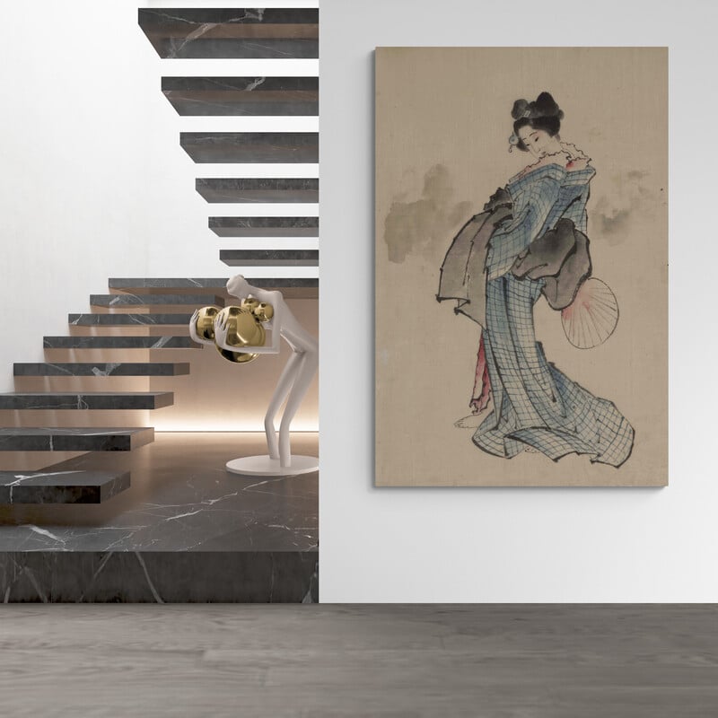 Woman Full Length Portrait Standing by Katsushika Hokusai wall art from Glam Wall Art