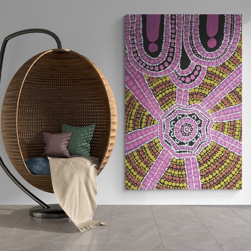Women Gathering by Julianne Wade wall art in a living room
