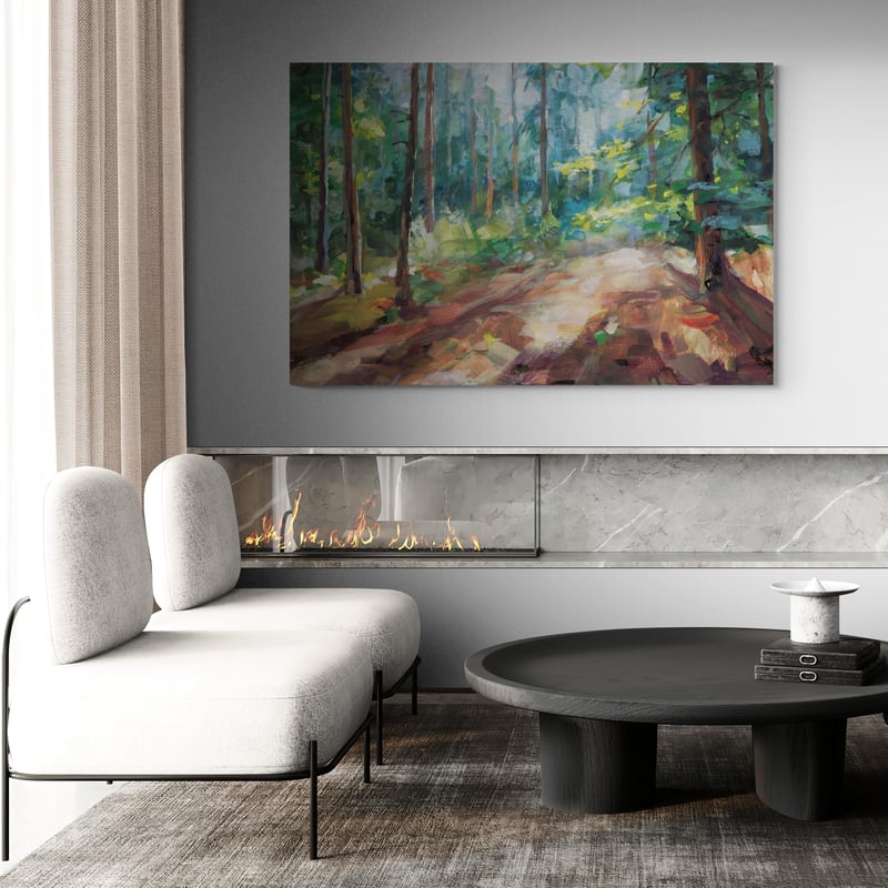 Woodland Reverie by Danhui Nai wall art in a living room