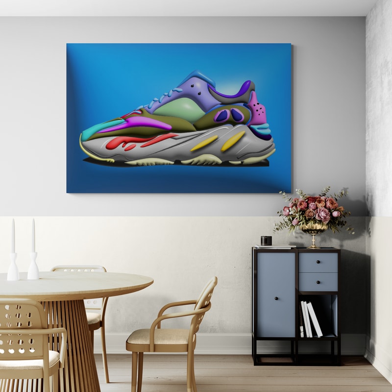 Yeezy Boost 2024 by Technodrome1 wall art in a dining room