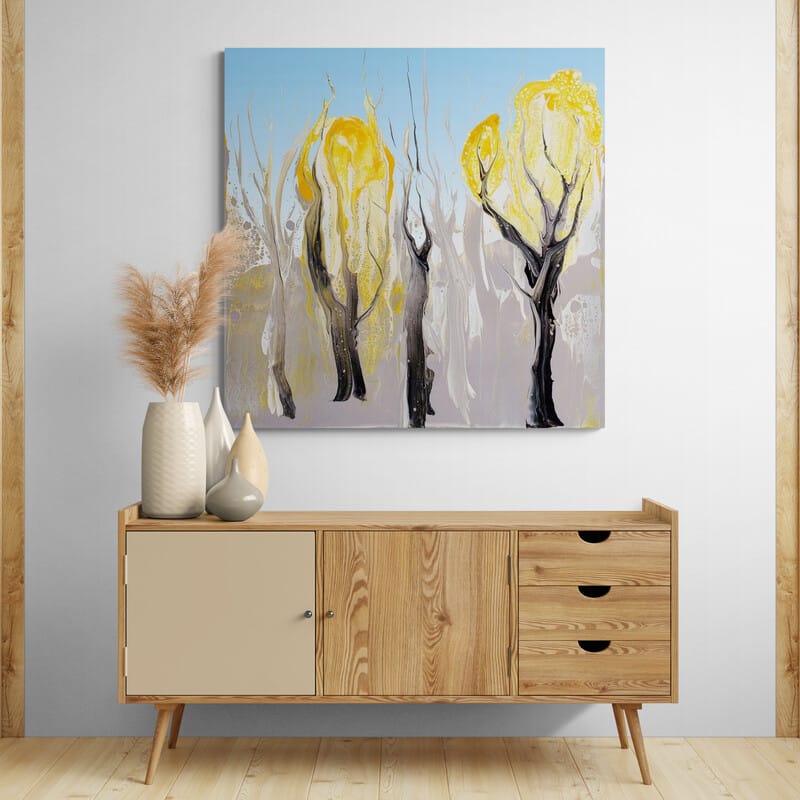 Yellow Clouds by Marina Strijakova wall art from Glam Wall Art