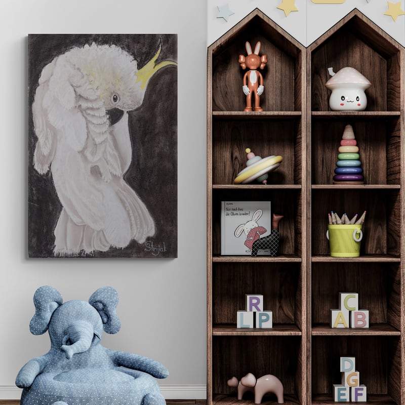 Yellow Crested Cockatoo by Marina Strijakova wall art from Glam Wall Art