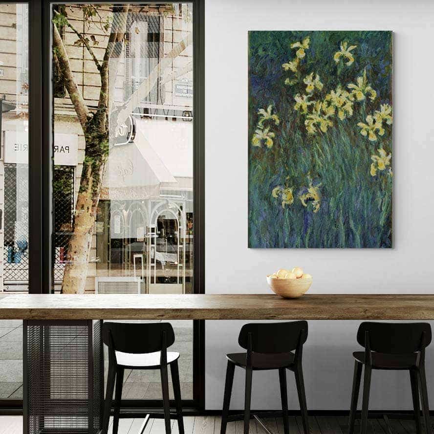 Yellow Irises by Claude Monet wall art from Glam Wall Art