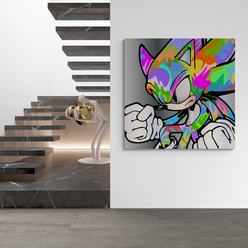Yellow Sonic 2024 by Technodrome1 wall art from Glam Wall Art
