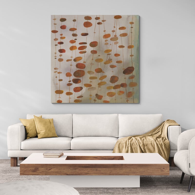 Ziplines by Danhui Nai wall art in a living room